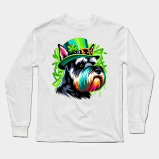 Giant Schnauzer Celebrates Saint Patrick's Day Long Sleeve T-Shirt